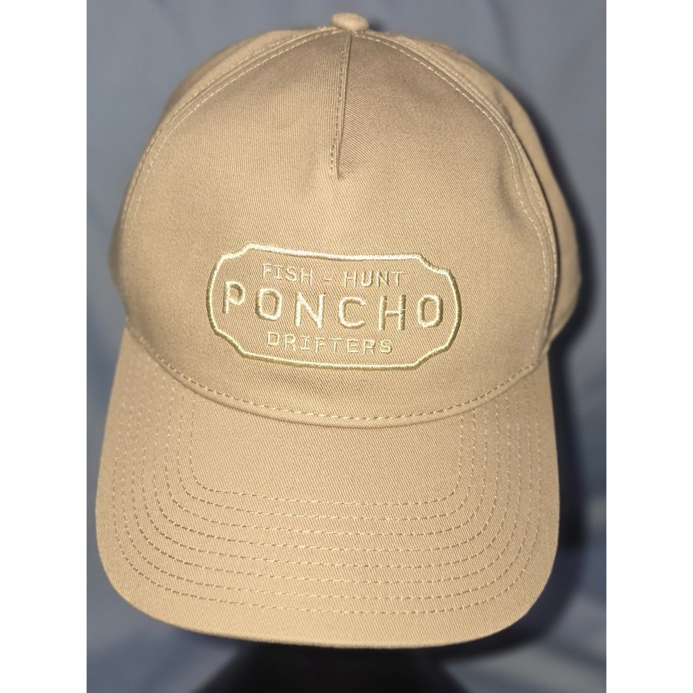 Poncho Outdoors Hat Cap Snap Back Tan Fish Hunt Drifters Baseball Logo